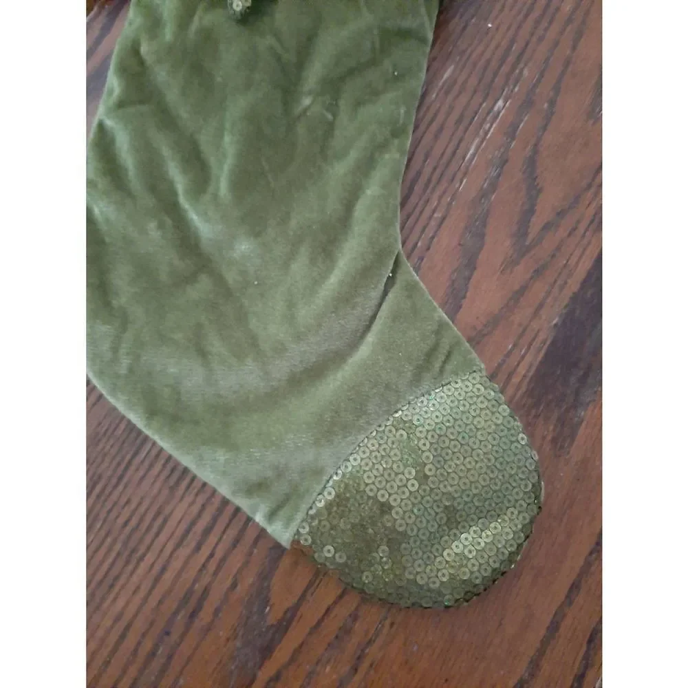 Lot 2 Fancy Christmas Holiday Stockings Red Gold Green